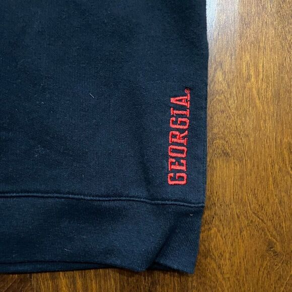 Nike Vintage 90s UGA Georgia Bulldogs Full Zip Black Red Hoodie Women's Size M - Picture 7 of 11